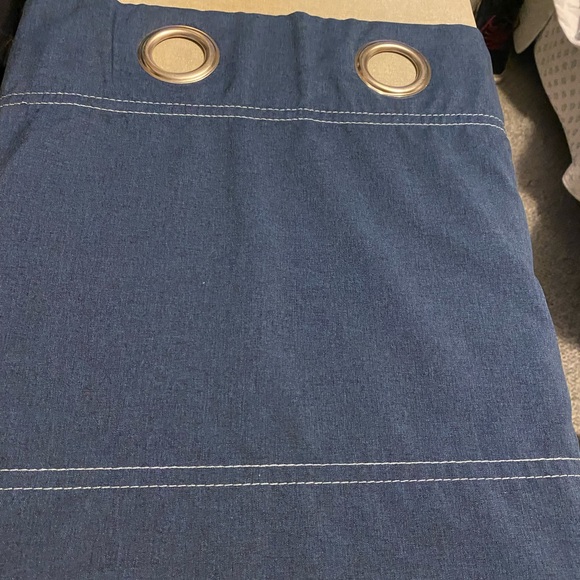4 Blue Denim Look Valences  17”L x 32”W each with Grommets - Picture 2 of 5
